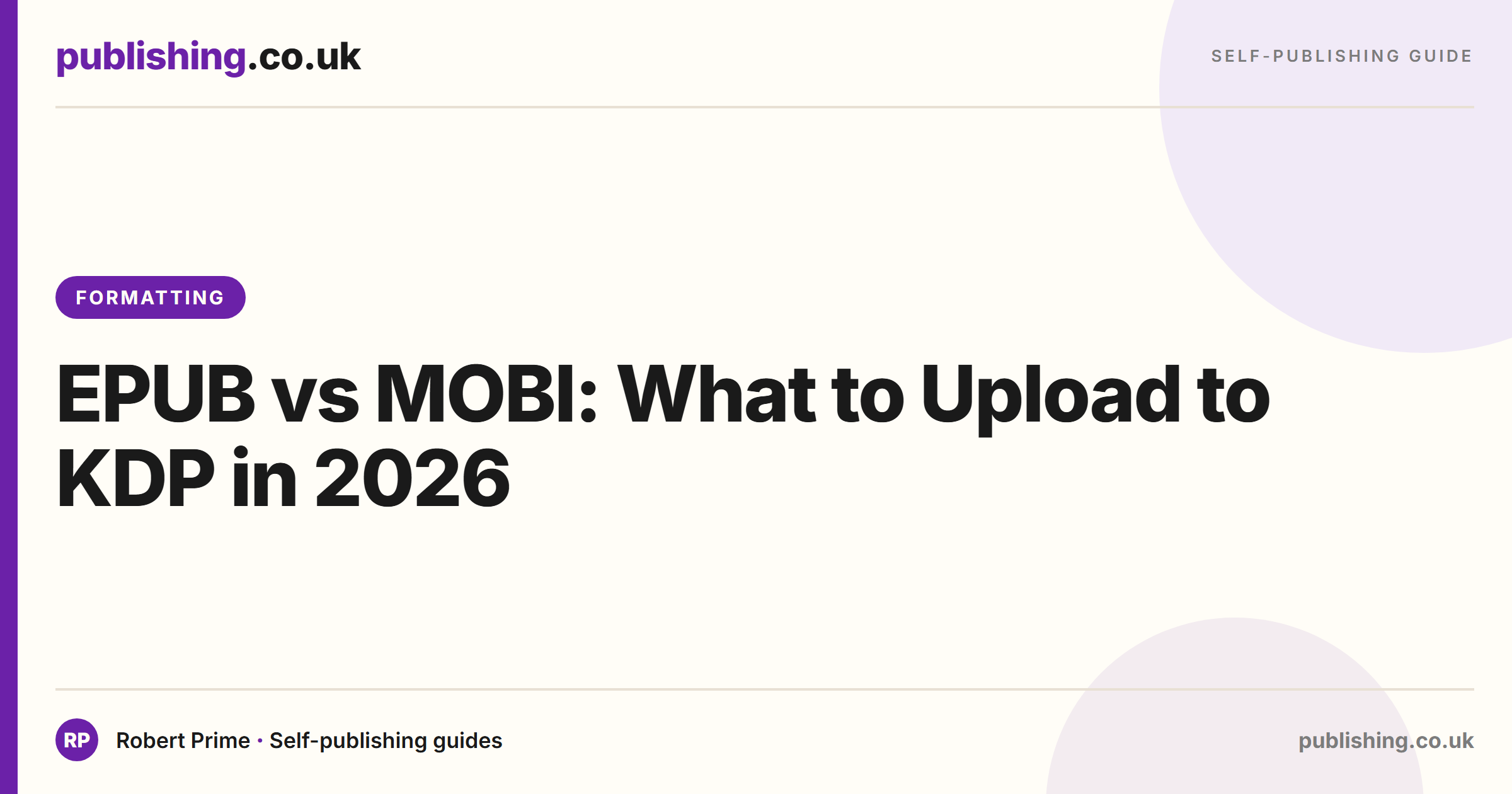 EPUB vs MOBI: What to Upload to KDP in 2026